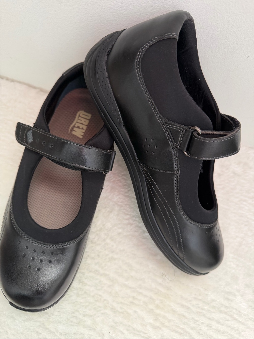DREW Black Leather Rosemary Mary Jane Comfort Sneaker Shoes - Size 7.5 - EUC - Picture 6 of 8